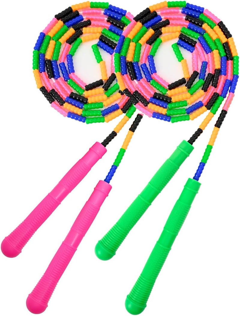 Ace one Beaded Jump Rope 1 Pack/2 Pack, Segmented Skipping Rope for Kids Adults, Adjustable Tangle-Free Toddler Jumping Rope for Fitness Exercise Training - Image 1